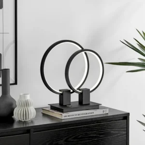 Hong Kong LED korte Tafellamp // Matzwart