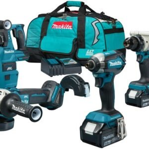 Makita DLX4194TX1 Combiset – DDF492 Accu Boor-/Schroefmachine + DTD153 18v Slagschroevendraaier + DGA504 18v Haakse Slijper + DHR243 18v Combihamer | Incl. 2x 5.0 Ah accu en lader