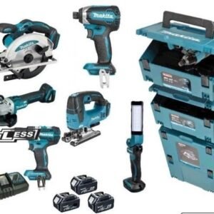 Makita DLX8100J | Combiset 18V | DDF484 + DTD153 + DGA504 + DHS660 + DJV182 | Incl. accu’s en lader