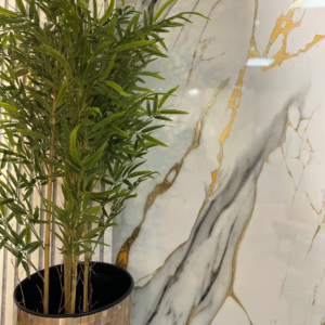 Wandpanelen van goudkleurig wit marmer - 122 x 260 cm